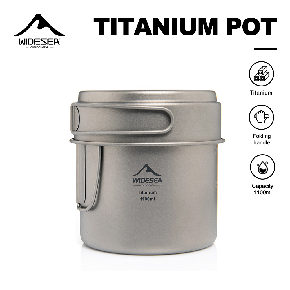Outdoor Camping Uk - Widesea Ultralight Titanium Camping Pot 1100ml