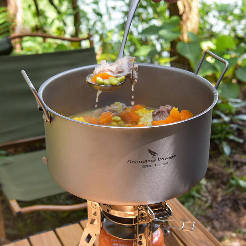 Outdoor Camping Uk - Boundless Voyage Titanium Pot 5.0L Portable