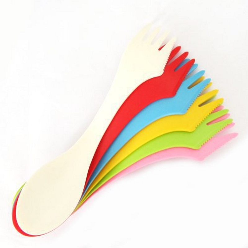Outdoor Camping Uk - 6PCS 3-in-1 Camp Utensils Set -