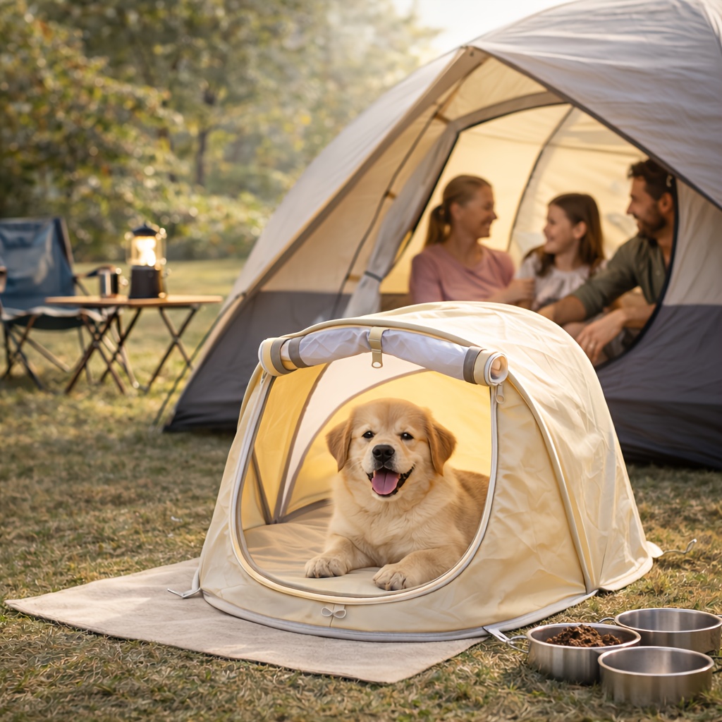 Outdoor Camping Dog Kennel - Foldable Pet Tent Portable Dog &