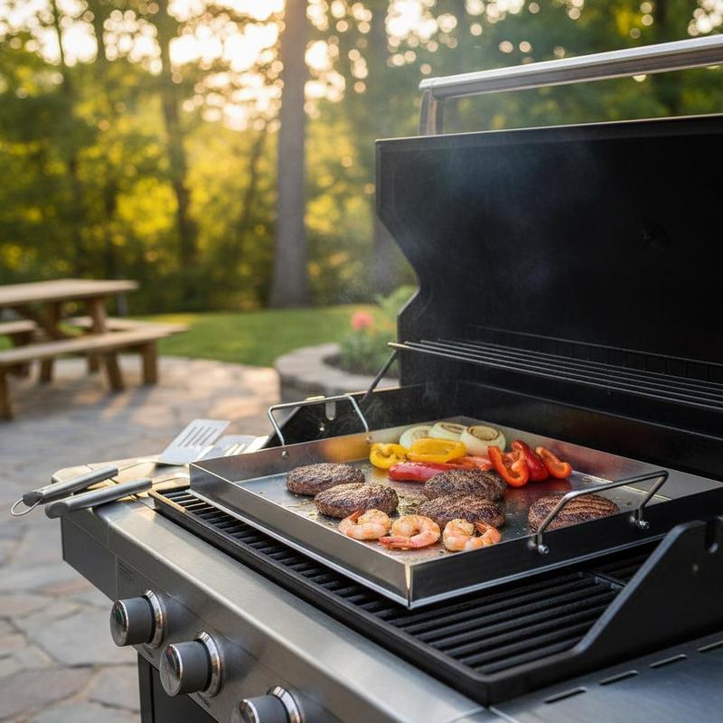 Outdoor Camping Uk - Universal Flat Top Griddle 18x16 Inch