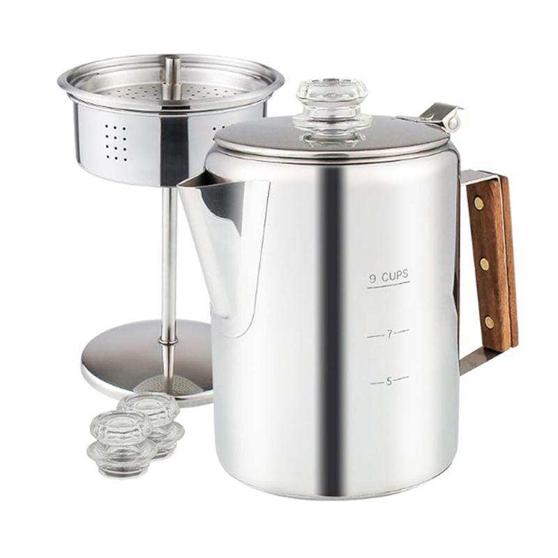 Camp Percolator Coffee - HOT Coffee Percolators Stovetop For Camping