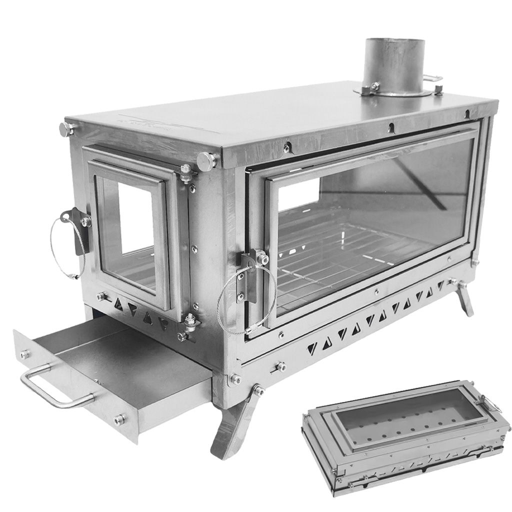 Outdoor Camping Stove Wood - DANCHEL T3 Titanium Tent Stove, Folding