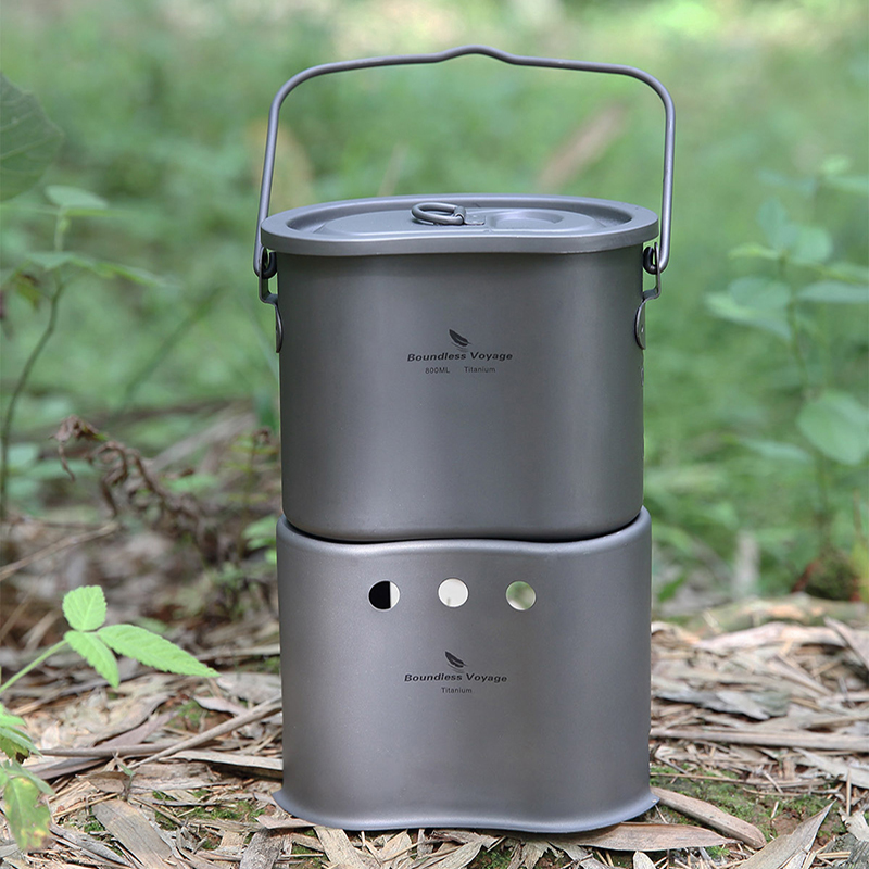 Outdoor Camping Stove Wood - Boundless Voyage Titanium Cookware Set Outdoor