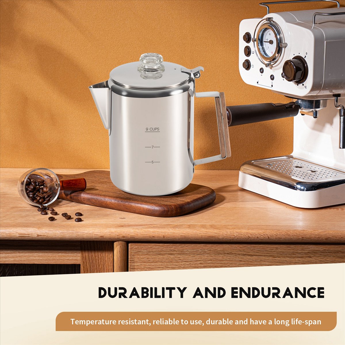 Camp Percolator Coffee - HITL Coffee Percolators Stovetop for Camping,