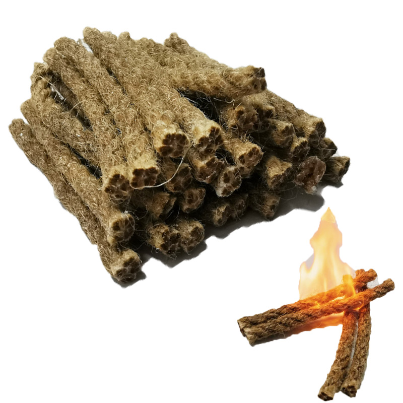 Outdoor Camping Stove Wood - Outdoor Mini Wax Hemp Rope Portable