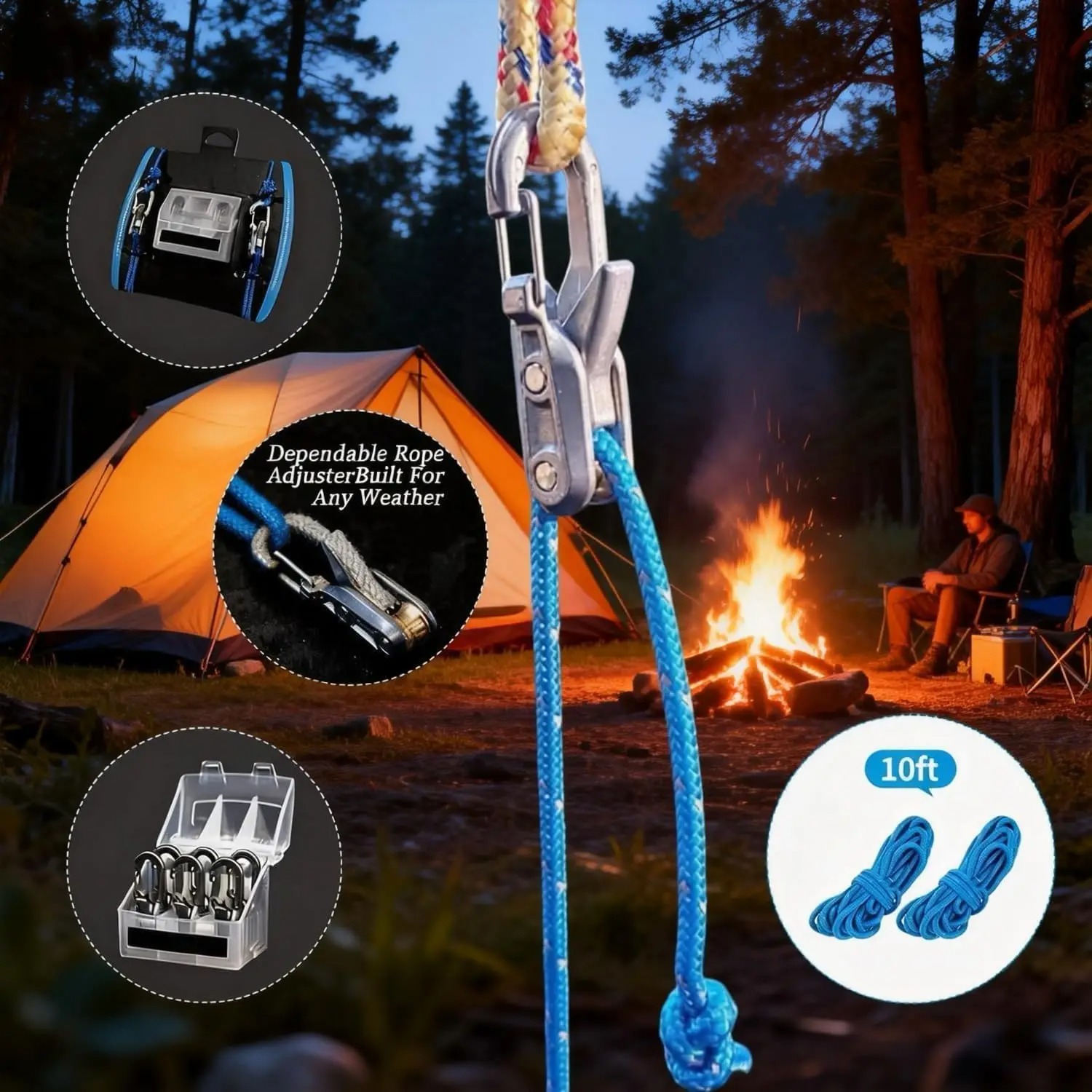 6Pcs Paracord Rope Tensioner K - Outdoor Camping Tarp review and price