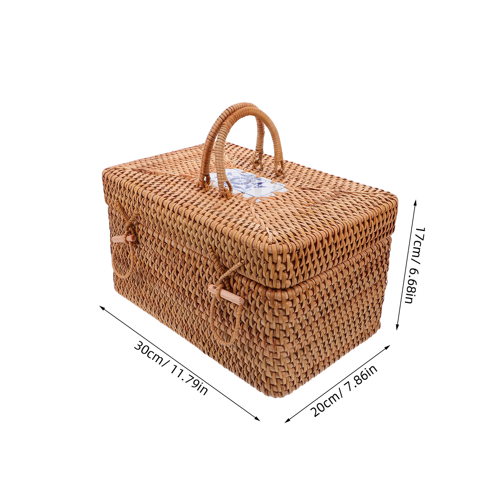 Handwoven Rattan Picnic Basket - Outdoor Camping Storage Box review and price