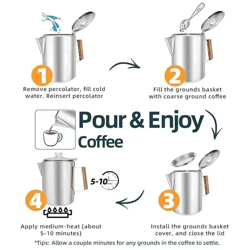Stainless Steel Coffee Percola - Camp Percolator Coffee review and price